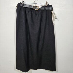 ALFRED DUNNER NWT Black Straight Line Skirt Size 12 Easy Care (131-15)